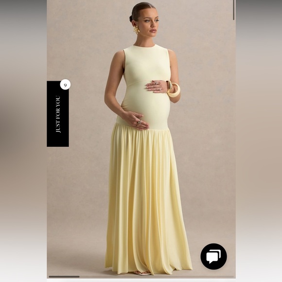 Club London OUTLINE
LEMON MATERNITY MAXI DRESS WITH DRAPED SKIRT - Picture 1 of 2